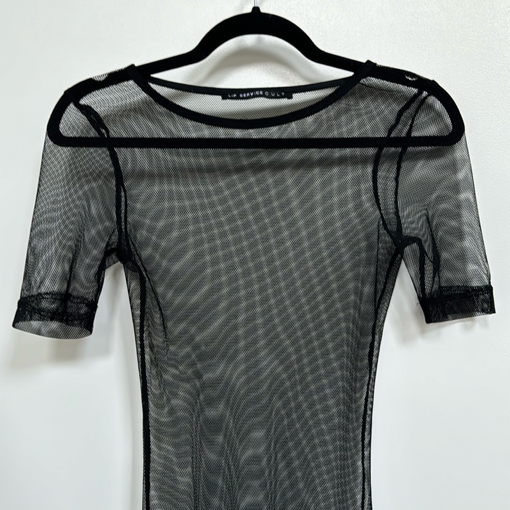 Lip Service Mesh Short Sleeve Dress